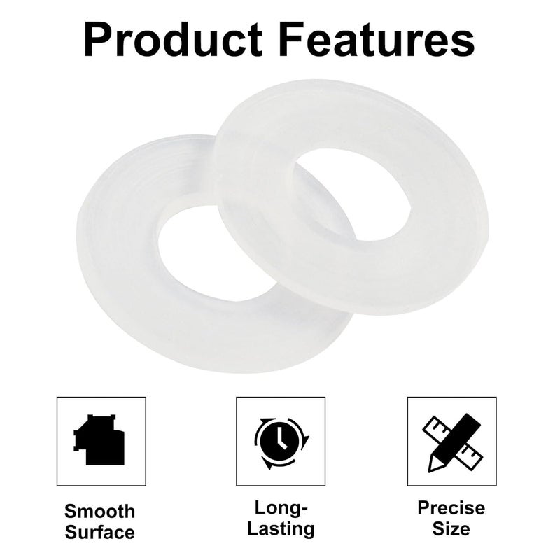 OSVJE 100 Pack 1/4" ID x 1/2" OD Clear Nylon Flat Washer, 1mm Thickness Replacement Gasket Nylon Round Washer Spacer for Faucet Plastic Gasket/Pipe Water Hose (M6 x 13mm x 1mm) - Image 3